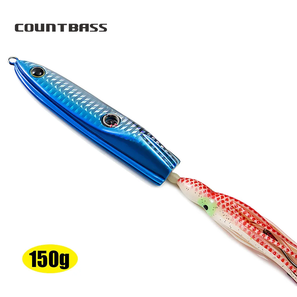 

150g 5.3oz Countbass inchiku jigs with octopus assist hook, Squid Jigging, Bottom Ship Snapper Jig