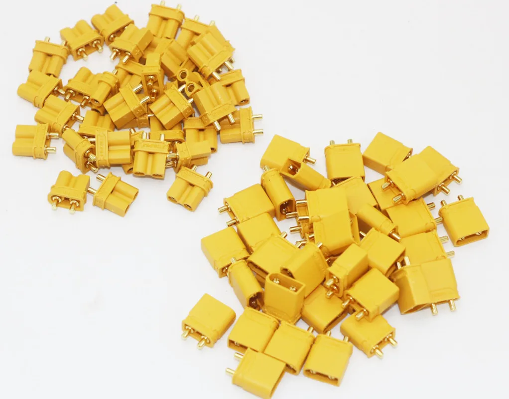 موصل بطارية ذكر وأنثى Amass XT30U XT30UPB, 100 قطعة Amass XT30U XT30UPB قابس بطارية مطلي بالذهب لطائرات RC (50 زوج) بخصم 30%