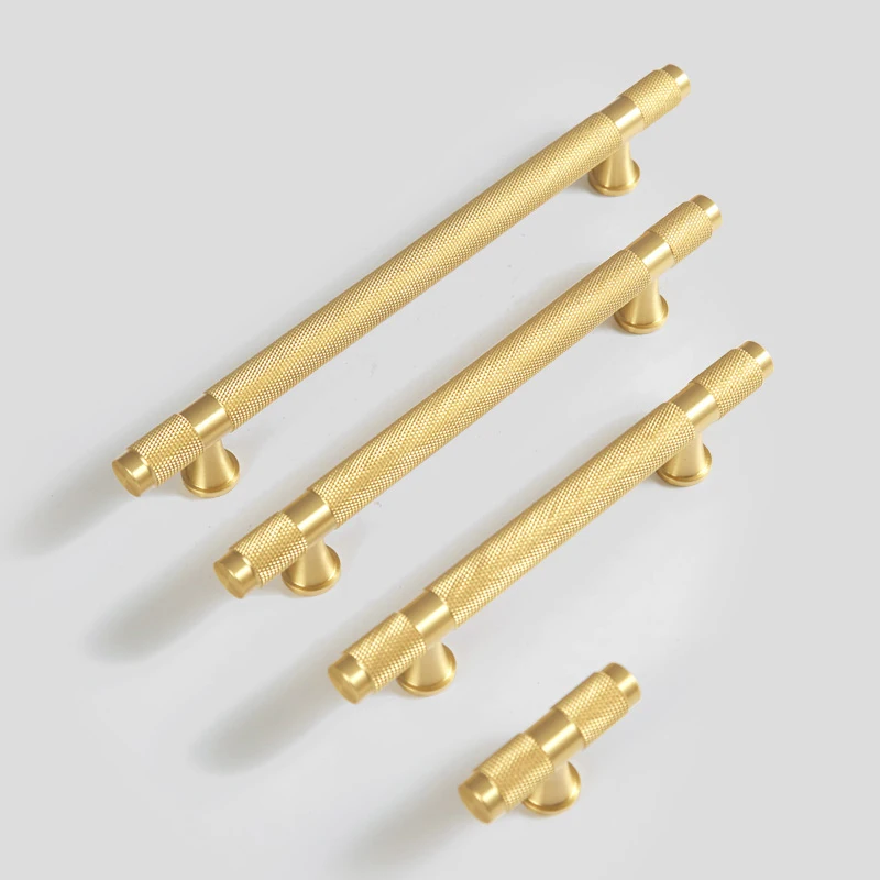 Designed 2PCS Solid Pure Brass T-Bar Furniture Handles Drawer Pulls Cupboard Wardrobe Shoe Kitchen TV Wine Cabinet Pulls Knobs