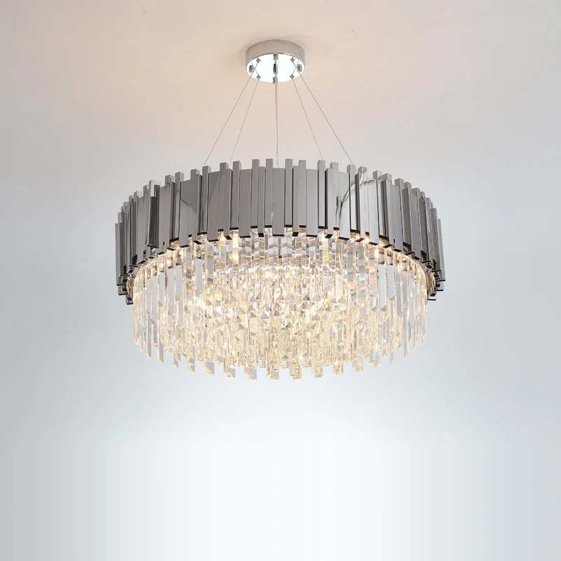 LED Postmodern Stainless Steel Crystal Oval Round LED Light.Pendant Lights.Pendant Lamp.Pendant light For Dinning Room Foyer