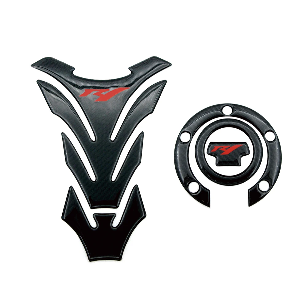 Motorcycle Tank Pad Gas Cap Cover Triple Clamp Yoke Guard Stickers For Yamaha YZF R1 YZFR1 YZF1000 2002-2006 Carbon Fiber Decals