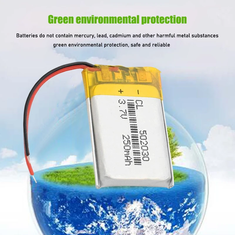 Pin Sạc Lithium Polymer 052030 502030 3.7V 250Mah MP3 MP4 Đồ Chơi Polymer Lithium Pin Cho GPS Giữa Bluetooth tai Nghe