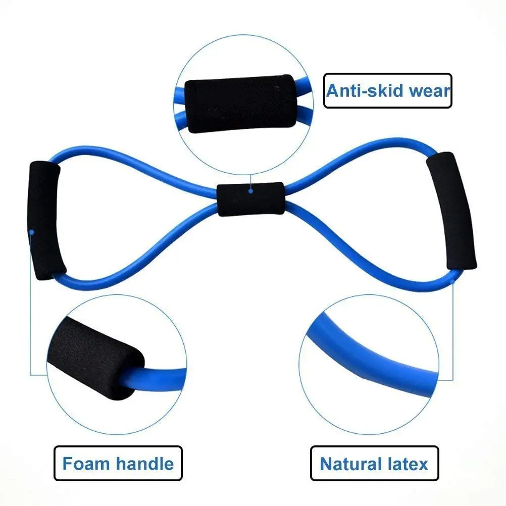 Resistance Exercise Bands Yoga Gym Fitness Pulling Rope 8 Word Elastic for Exercise Muscle Training Tubing Pull Rope