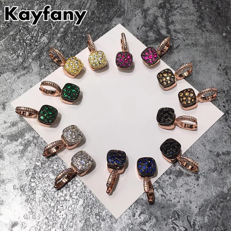 10mm Honeycomb Earring 7 Kinds of Stone Colors Trendy Drop Earrings for Women Birthday Gifts Fashion Jewelry