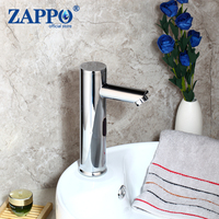 ZAPPO Chrome Polished Automatic Sensor Faucet Bathroom Basin Sink Faucets Hot & Cold Water Mixer Tap Touch Sense Tap