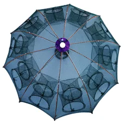 4/6/8/10/12/16/20 Holes Folded Portable Hexagon Fishing Net Crayfish Fish Automatic Trap Shrimp Carp Catcher Cages Mesh Nets Cra