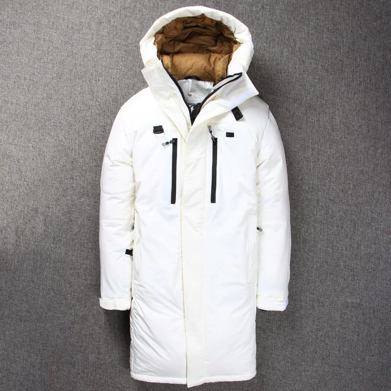 Winter Boolili 2023 Down Jacket Men Coat Hooded Long White Duck Down Parka Thickening Warm Outwear Wellensteyn Men Winter Jacket