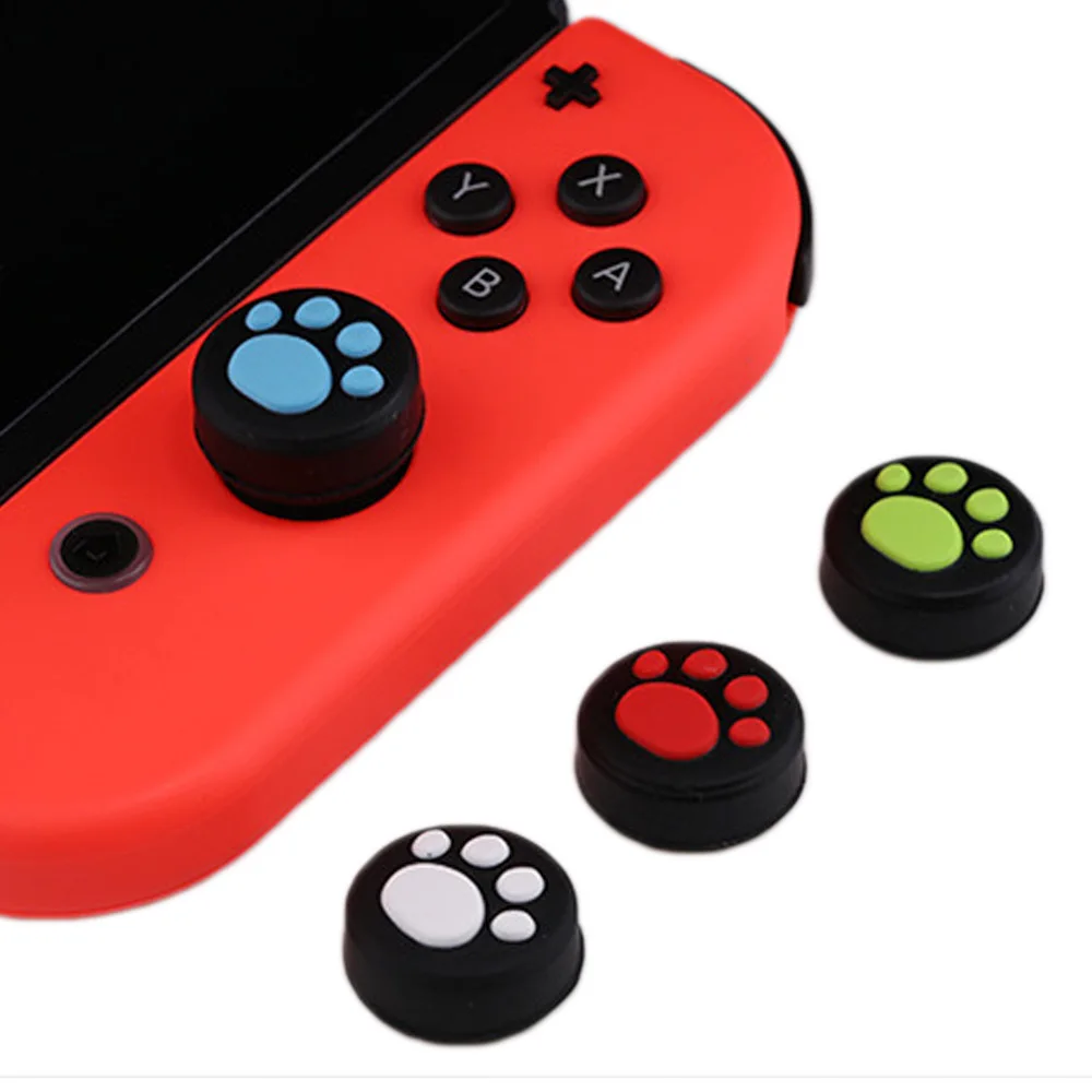 Przezroczysty słodki kociak łapa uchwyt na kciuki High Cap Joystick pokrywa dla Nintendo Switch NS Lite Joy-Con kontroler Thumbstick Case
