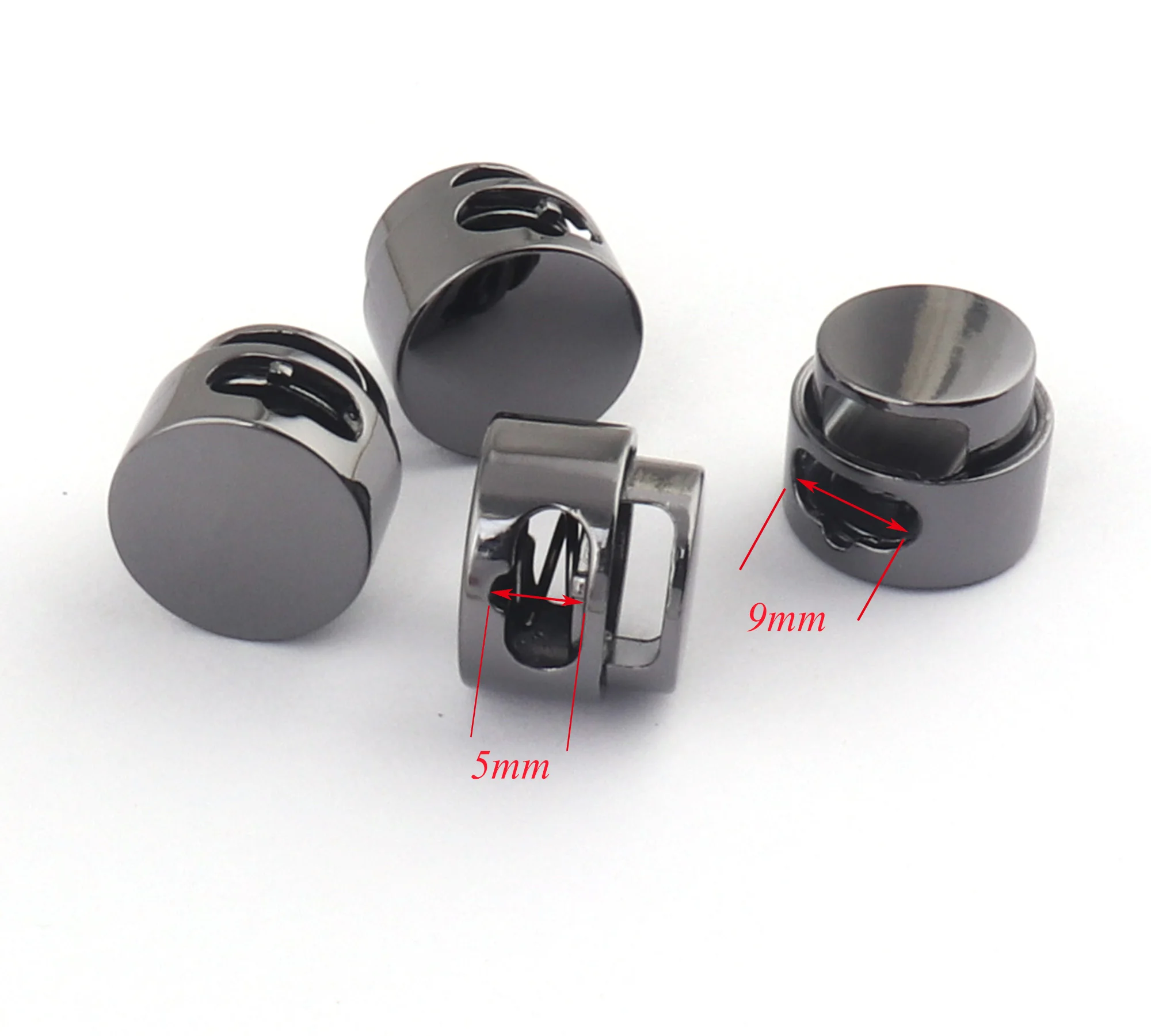 6pcs Metal Cord Lock Single Hole String Stopper Buckles Spring Elastic Adjustment DIY Hat Cord End Decor Button