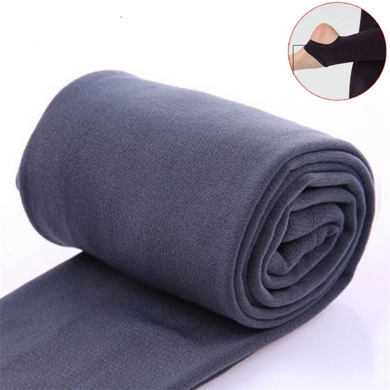 Autumn Winter Women Thick Warm Step On Foot Leggings Candy Color Brushed Charcoal Stretch Fleece Soft Lined Thermal Leggings