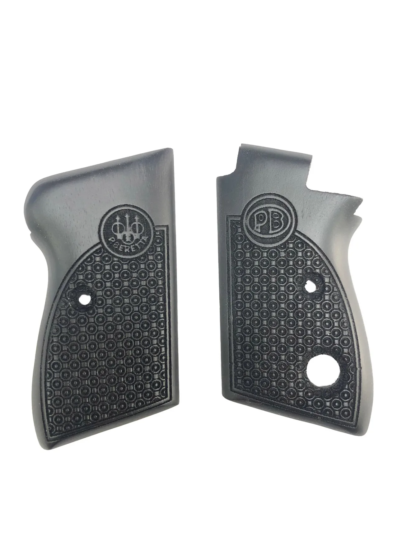 

Single-Button Beretta Laser Cut Black Wooden Grip