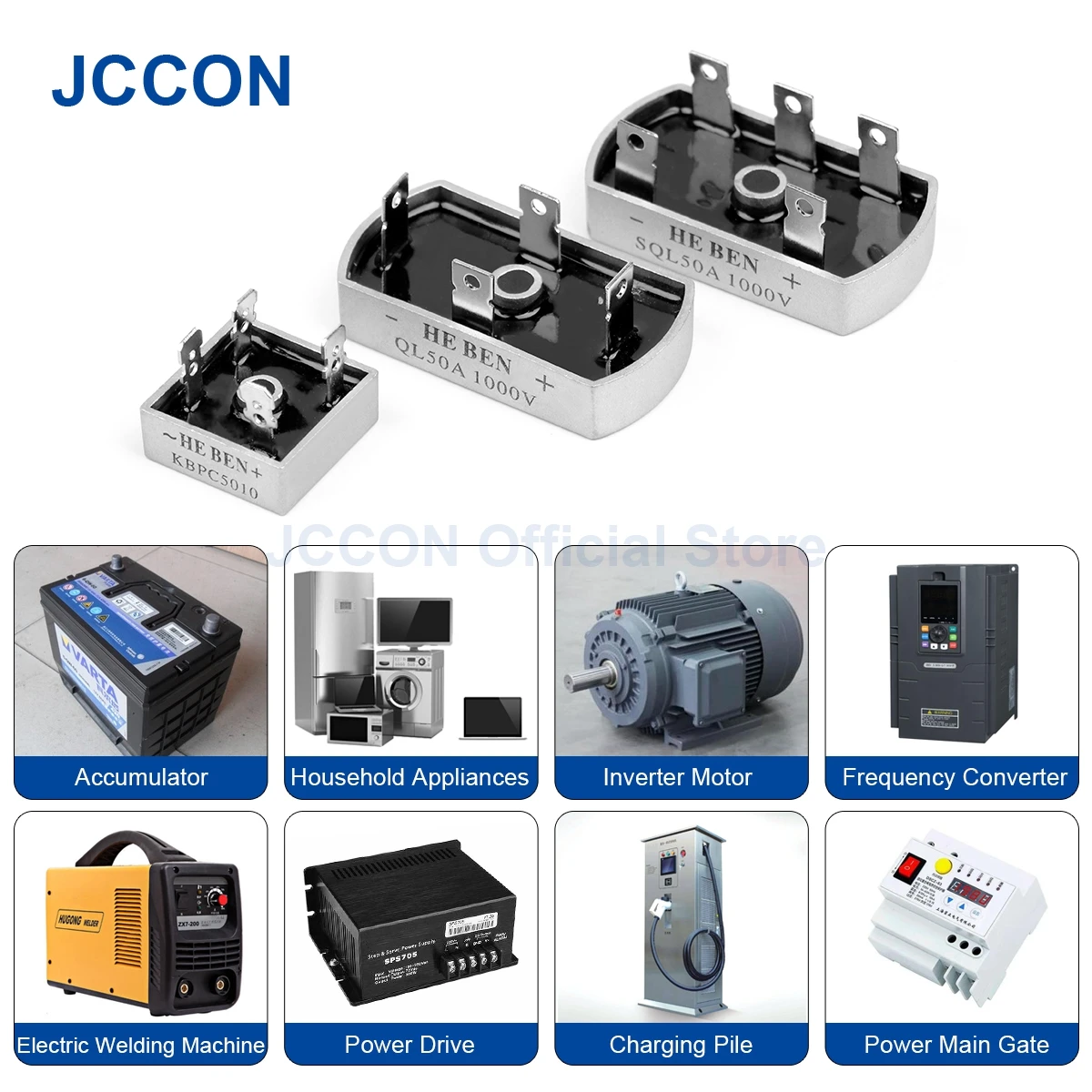 1Pcs Three Phase PWM Rectifiers Bridge Pile SQL50A 1000V Bridge Aluminum Metal Case 3 Phase Diode Bridge