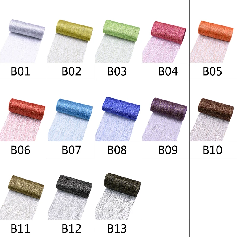 10Yards 15cm Glitter Tulle Rolls Sparkly Mesh Baby Shower DIY Tutu Skirt Organza Table Runner Wedding Decor Sewing Supplies