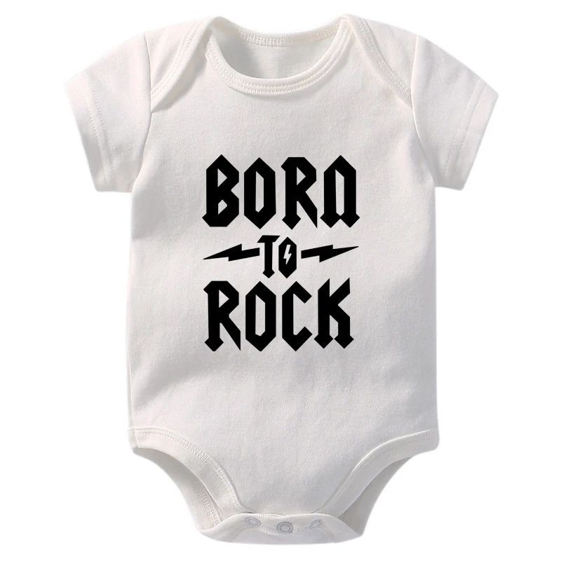 Born To Rock Newborn Baby Bodysuit Short Sleeve Cotton Baby Boys Girls Clothes Jumpsuit Infant Outfit Baby Body Rock Onesies