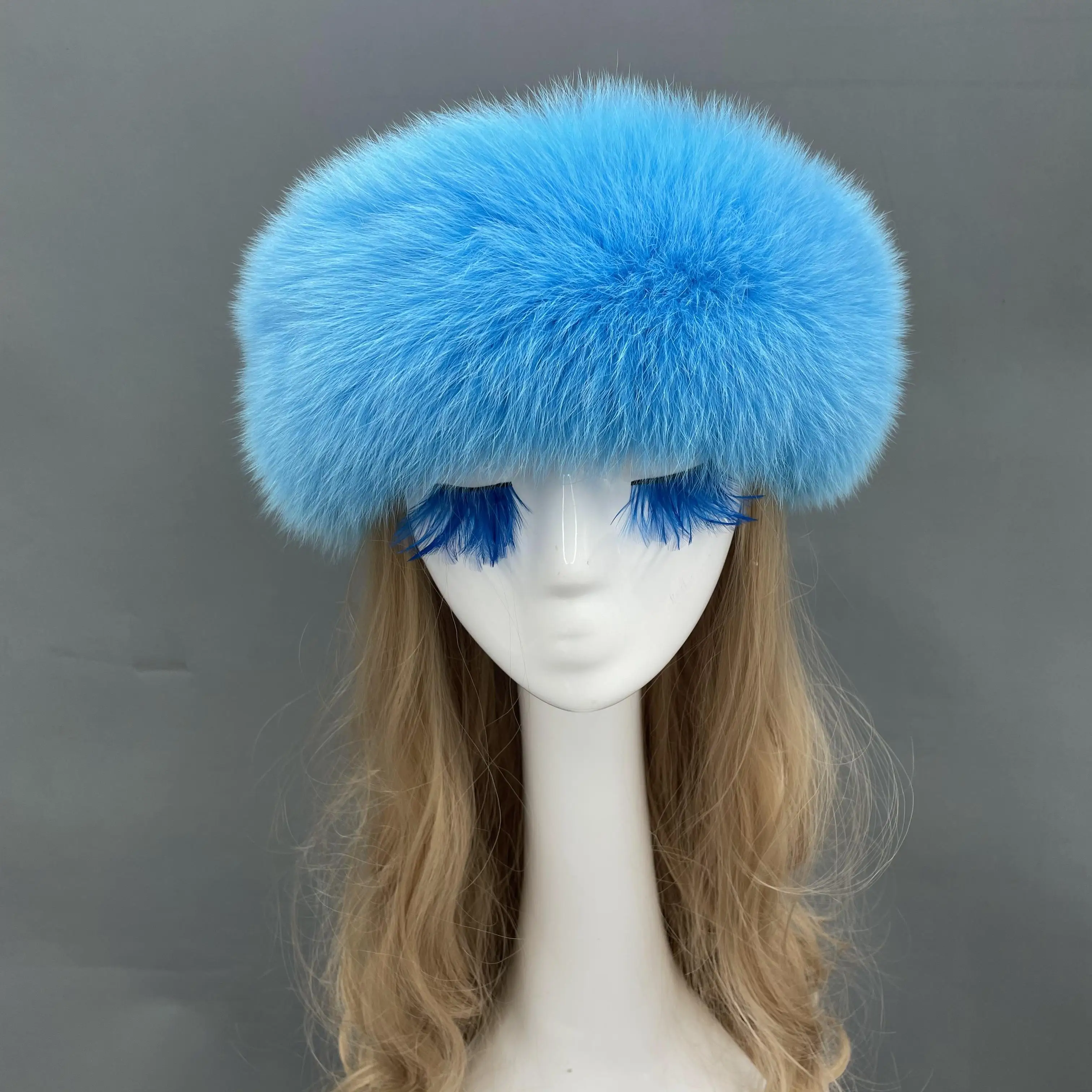 MISSJANEFUR 2021 Winter Real Fur Hairband Women Men Russian Furry Earmuffs Ski Hats Outdoor Fashion Luxury Fox Fur Headband