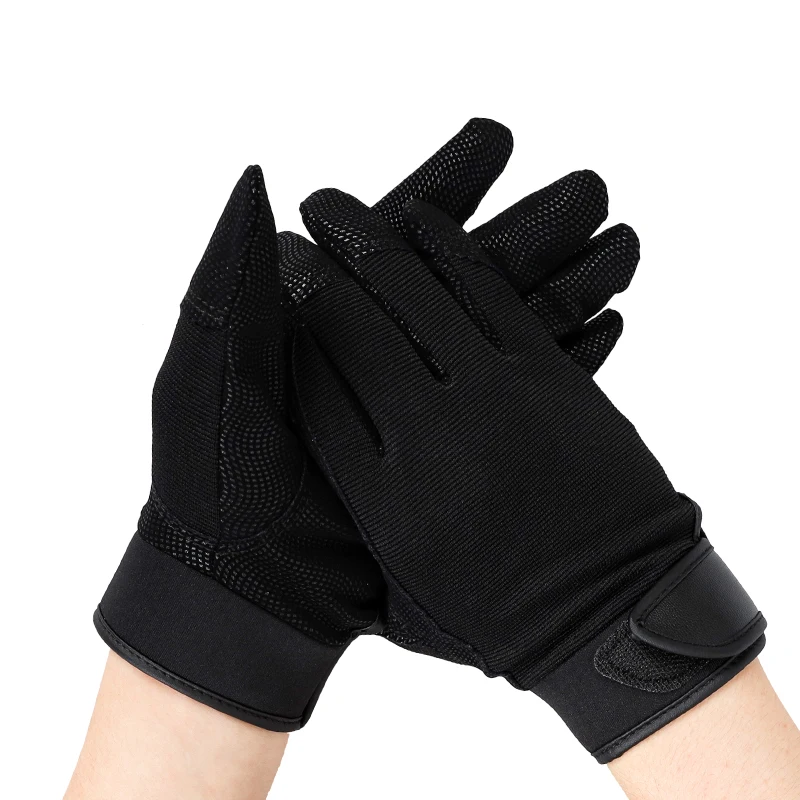 QIANGLEAF Stitching PU-Breathable Cloth Protective Outdoor Camping Tent Cycling Gardening Fishing Sport Black Muslim Gloves 2520