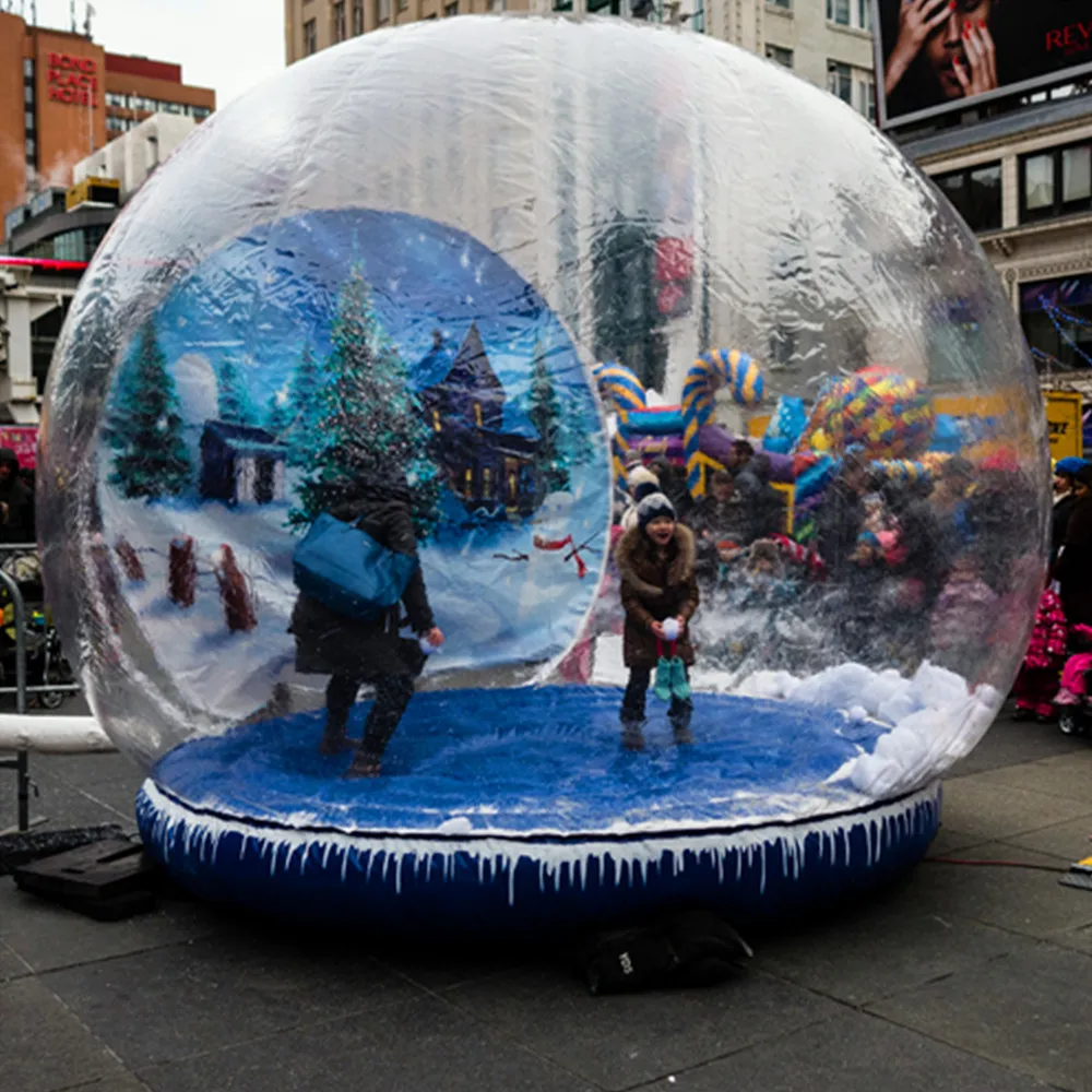 Weihnachtsdekorationen im Freien, 2–4 m, aufblasbares riesiges Schneekugel-Blasenzelt, aufblasbare Schneekugel in menschlicher Größe zum Verkauf