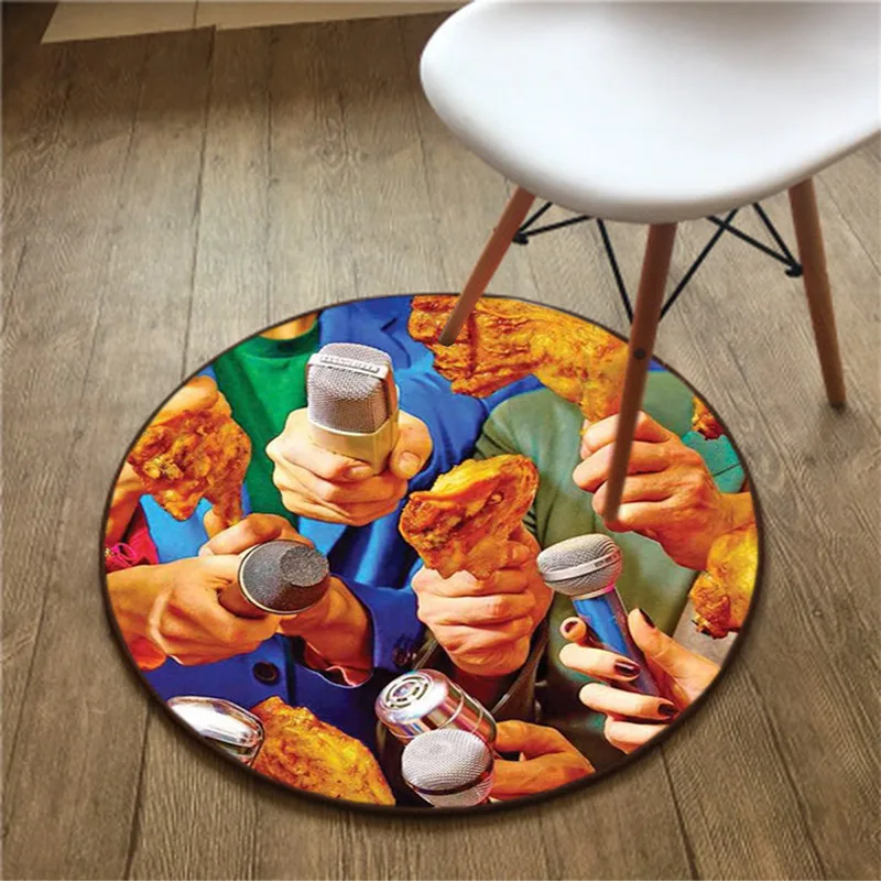 

Funny Magazine Illustration Floor Mat Toliet Paper Area Rug for Living Room Circle Carpet Mordern Pad Home Decorative Textile