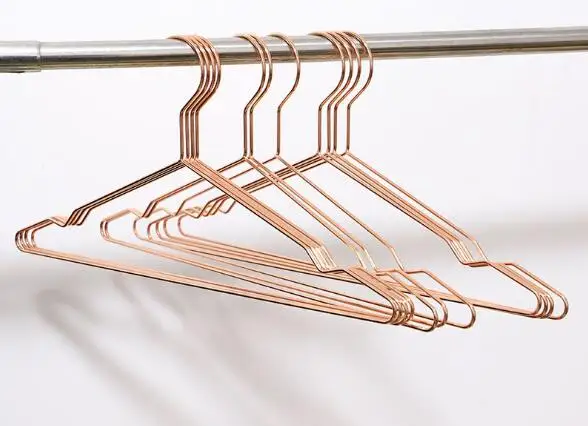 

Rose Gold Metal Clothes Shirts Hanger with Groove, Heavy Duty Strong Coats Hanger, Suit Hanger