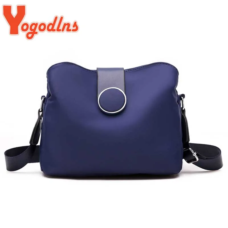 Yogodlns Simple Nylon Shoulder Bag Women Leisure Waterproof Messenger Bag Shopping Lady Handbag Travel Light Small Bag Purse sac