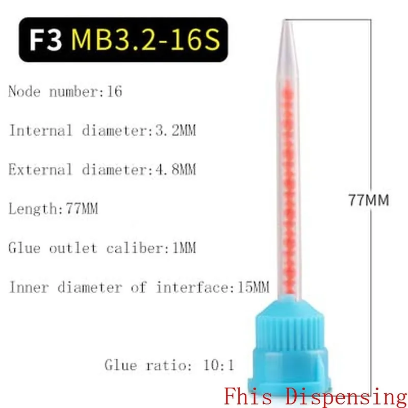 Pack of 500 Static Mixing Nozzle Applicator 10:1 Ratios AB Glue Mixed Tub Epoxy Adhesive Gun Dispenser