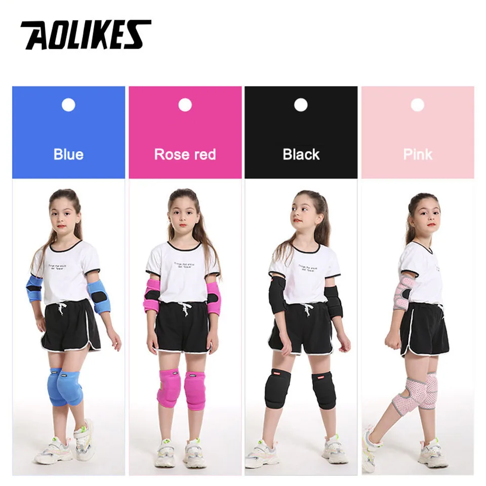 AOLIKES Children Sport Thicken Sponge Knee Pads Dance Ski Football Support Kneepad Gym Fitness Joint Protector Knee Sleeve Kid