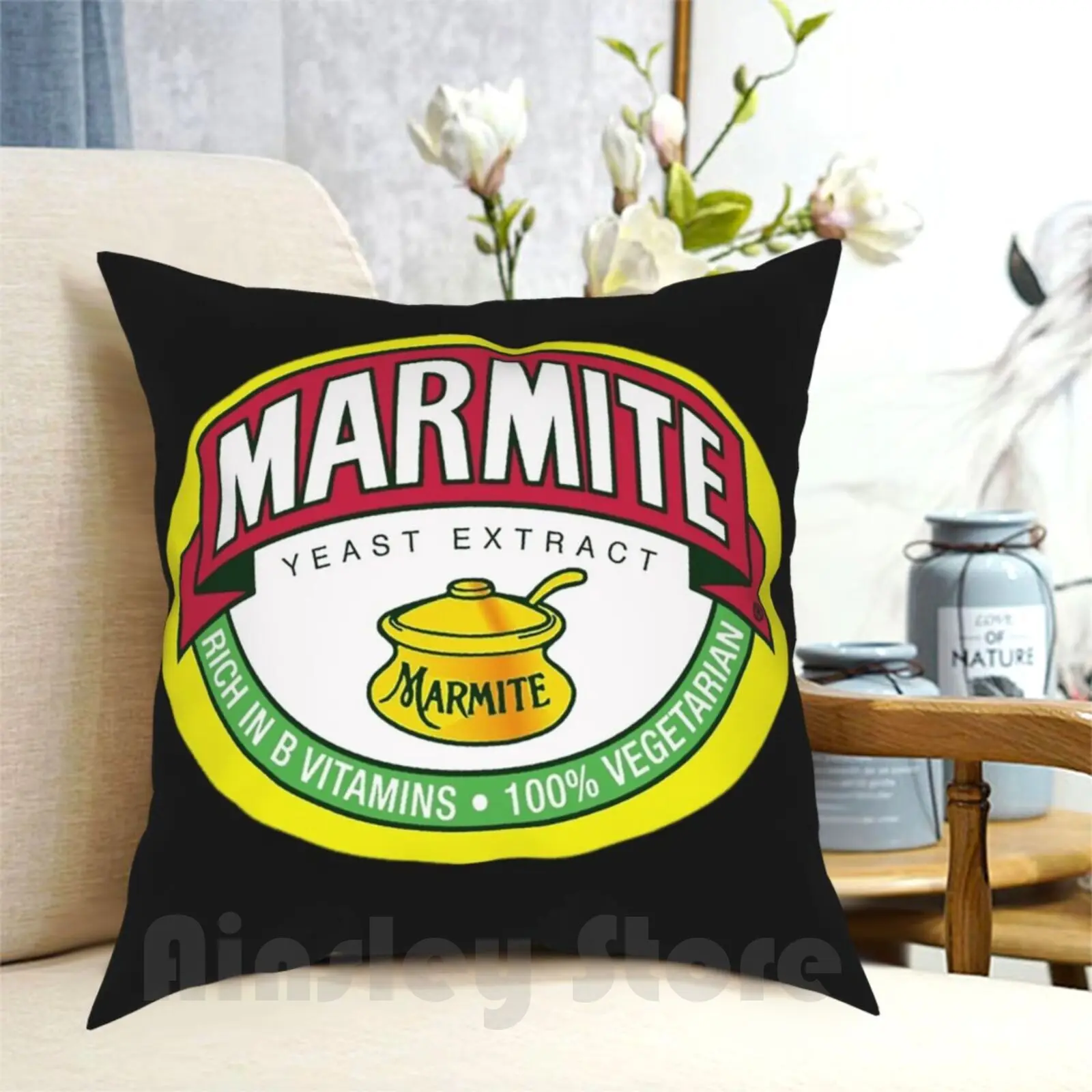 Best Seller Marmite Pillow Case Printed Home Soft Throw Pillow Food Marmite Australia Vegemite Funny Love Hate Toast