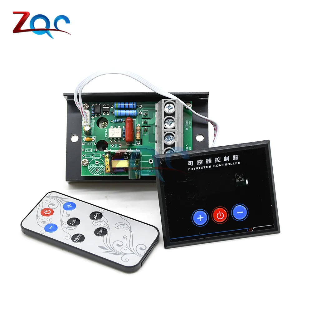 AC 220V 6000W LED Digital Display Thyristor Voltage Regulator Switch Button/Touch Panel IR Remote Control for Electronic Grill