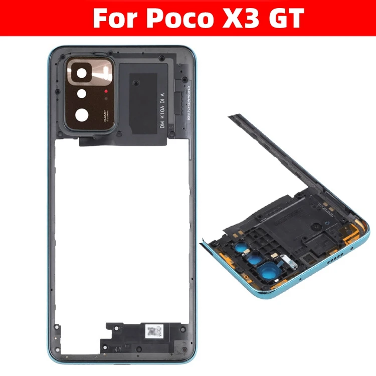 

For Xiaomi Poco X3 GT Middle Frame With Camera Lens Glass Front Housing Middle Bezel Chassis Shell Repair Parts