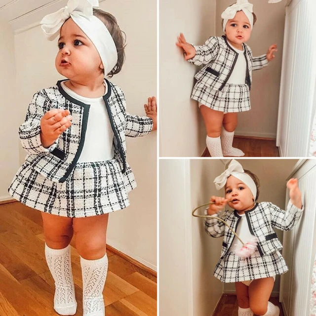 2Pcs Autumn Winter Party Kids Clothes For Baby Girl Fashion Pageant Plaid Coat Tutu Dress Outfits Suit Toddler Girl Clothing Set AliExpress 1501