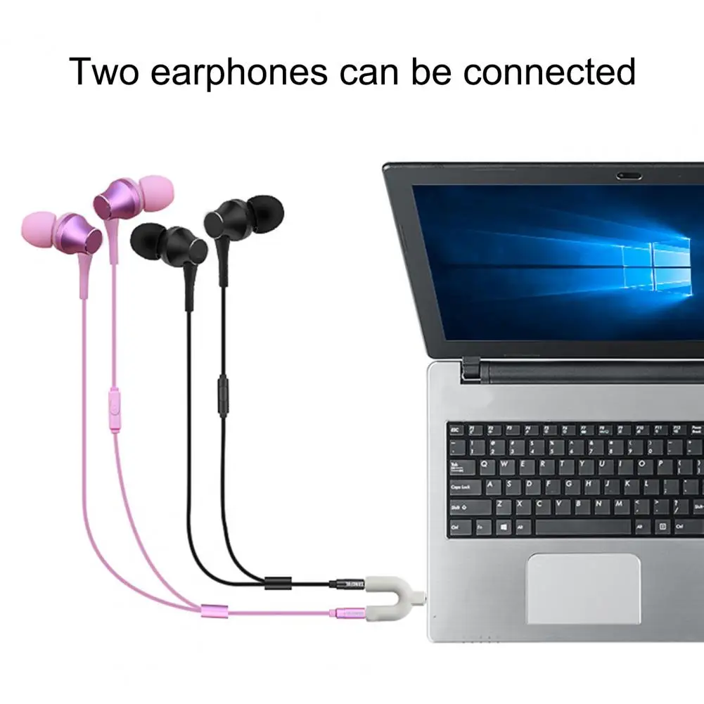 Bluelans U3 محول صوت عملية نقل سريع المعادن 1 ذكر إلى 2 أنثى 3.5 مللي متر جاك الفاصل لسماعة