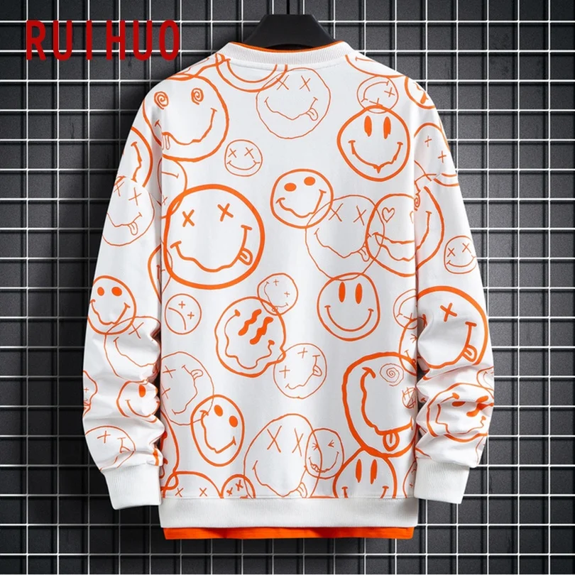 Print Casual Sweatshirts For Men Pullover Harajuku Tops Streetwear Vintage Sweatshirt Men Clothing 3XL 2024 New Arrivals