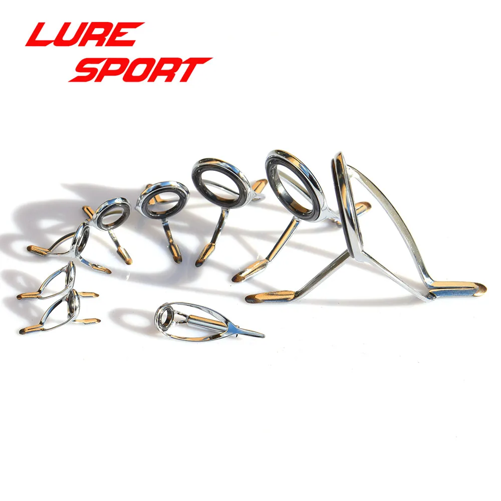 LureSport 9pcs Guides Set MN Top KW30 guide for Heavy Boat Casting Rod Building component Repair fishing pole DIY Accessory