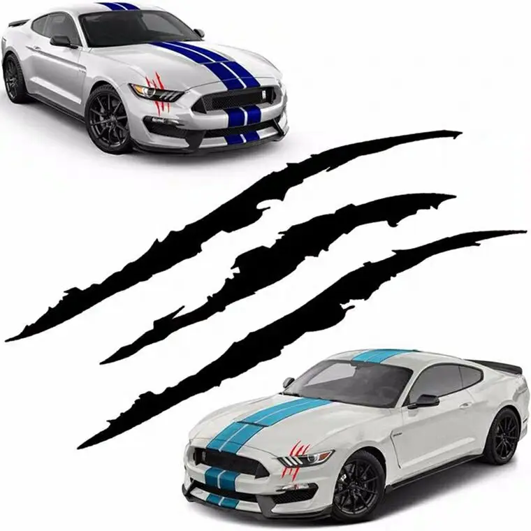 Three Ratels FTZ-1224#Funny Car Sticker Reflective Monster Scratch Stripe Claw Marks Car Auto Headlight Decoration Vinyl Decal