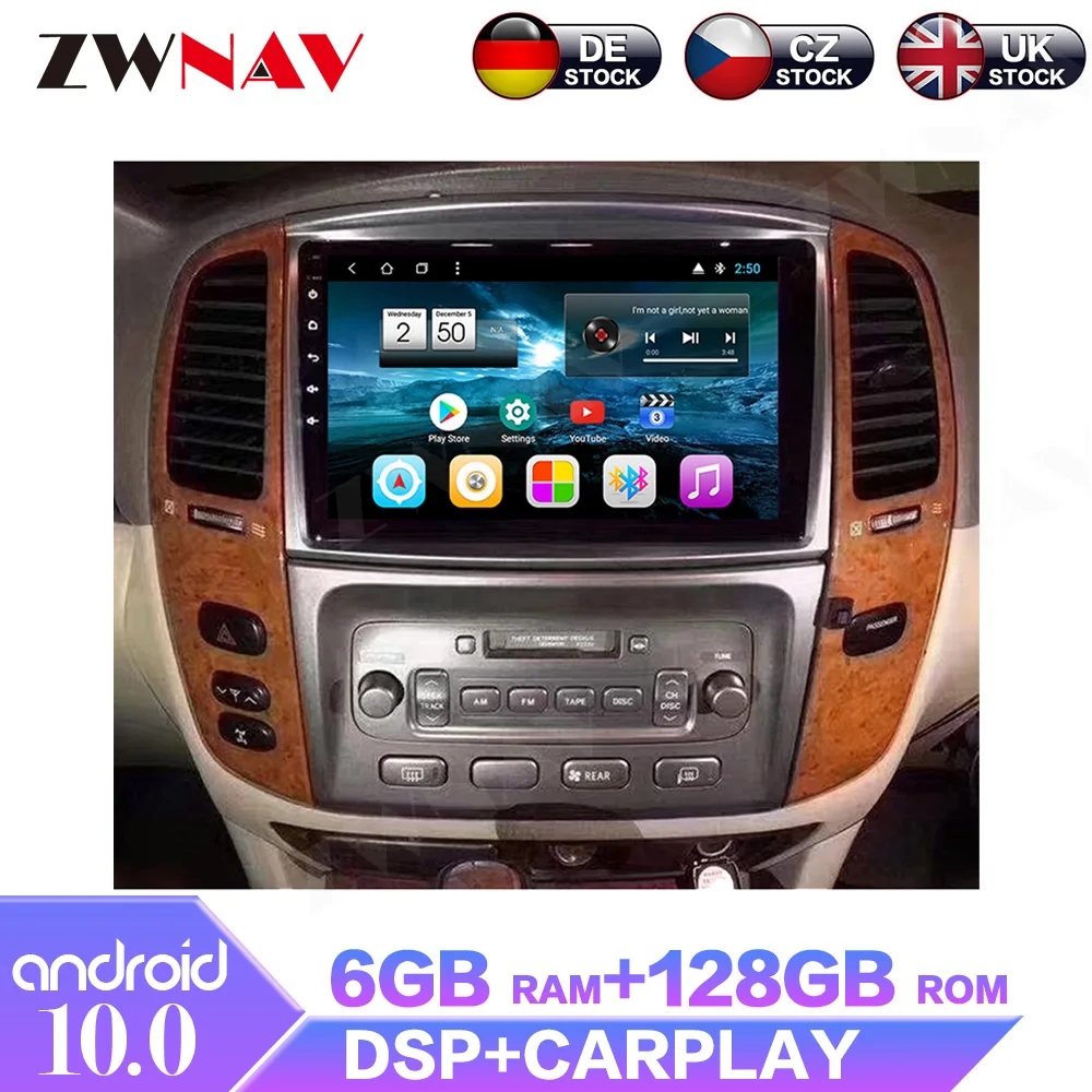 

Android 6 + 128 Гб для Land Cruiser 2003-2007 Lexus LX470 2004-2006 экран Радио автомобильный мультимедийный плеер GPS Навигация Аудио Видео