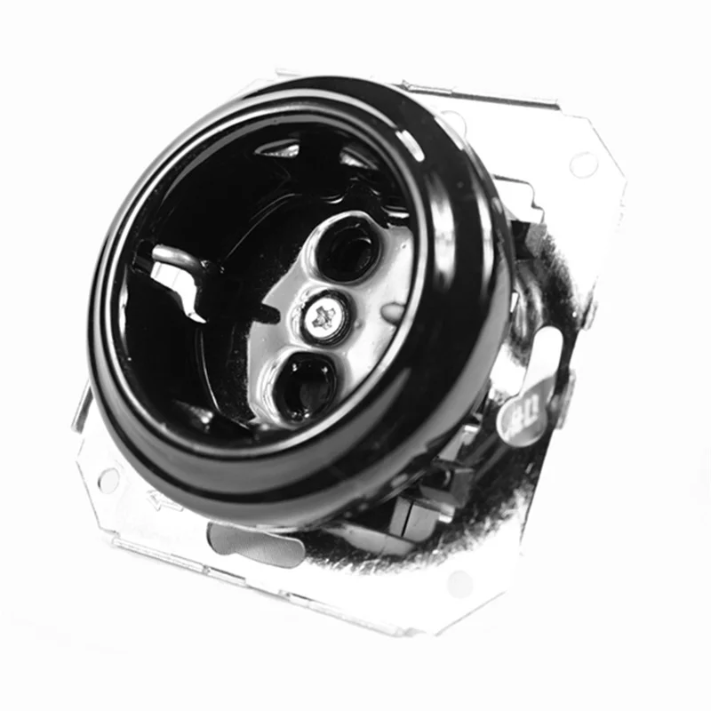 

Фарфоровая электрическая черная настенная розетка и выключатель без рамы для скрытого монтажа