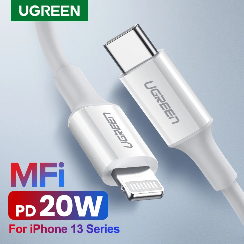 

Кабель Ugreen MFi с USB Type-C на Lightning для iPhone 14 13 12 Pro Max 8, быстрая зарядка, кабель передачи данных PD 20 Вт для MacBook Pro iPad