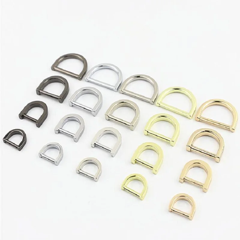 20pcs luggage and handbag hardware accessories flat line seamless fixed D ring bag chain shoulder strap link buckle