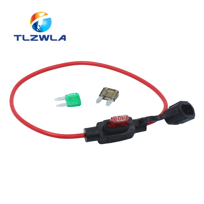 10 Pcs Waterdichte Auto Inline Mini In-Line Zekeringhouder + 1 Pcs Zekering Inserts