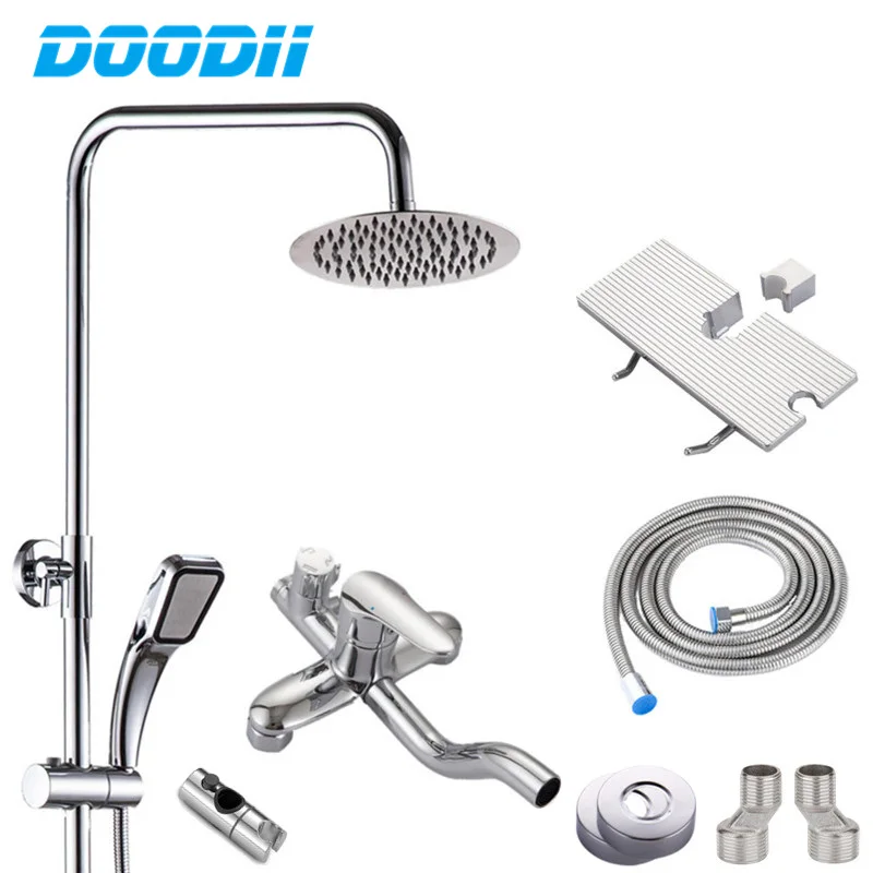 Doodii Shower set rain Shower set Faucet Bathroom Faucet Rotate Tub Spout Wall Mounted Bathtub Shower Mixer Hot and Cold Shower