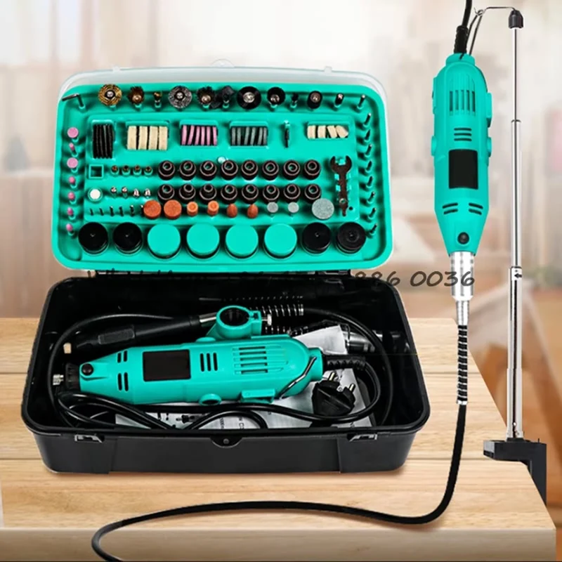 110V/220V Double Mini Drill Rotary Tool Set Grinding Machine Electric Grinder Engraving Pen Grinder With Dremel Accessories