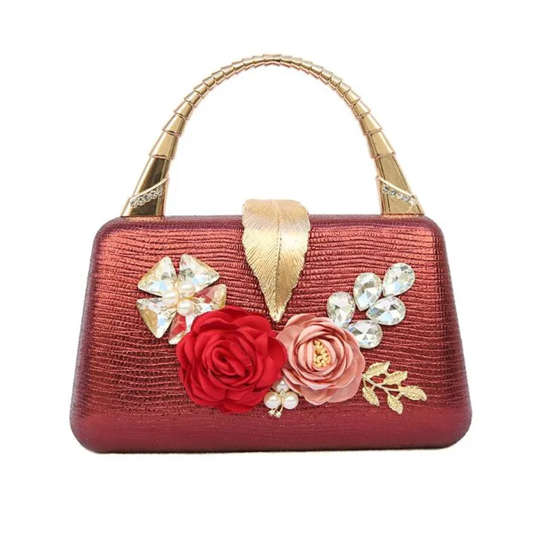 2023 Handmade Flowers Wedding Clutch Bags Luxury Handel Banquet Purse With Chain Dinner Wallets Drop Shipping