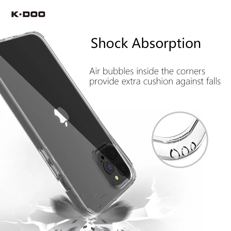 

KZDOO Guardian Crystal Transparent Case, Anti-Scratch, Shockproof, Anti-dust, Back Cover for iPhone 12, 12Pro, 12Mini, 12Pro Max