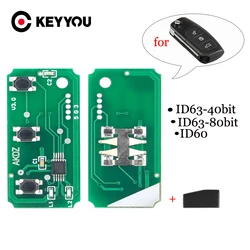 KEYYOU For Ford Focus Fiesta Mondeo C Max S Max 3 Buttons Remote Control Key Electronic Circuit Board 433MHz With ID60/63 Chip