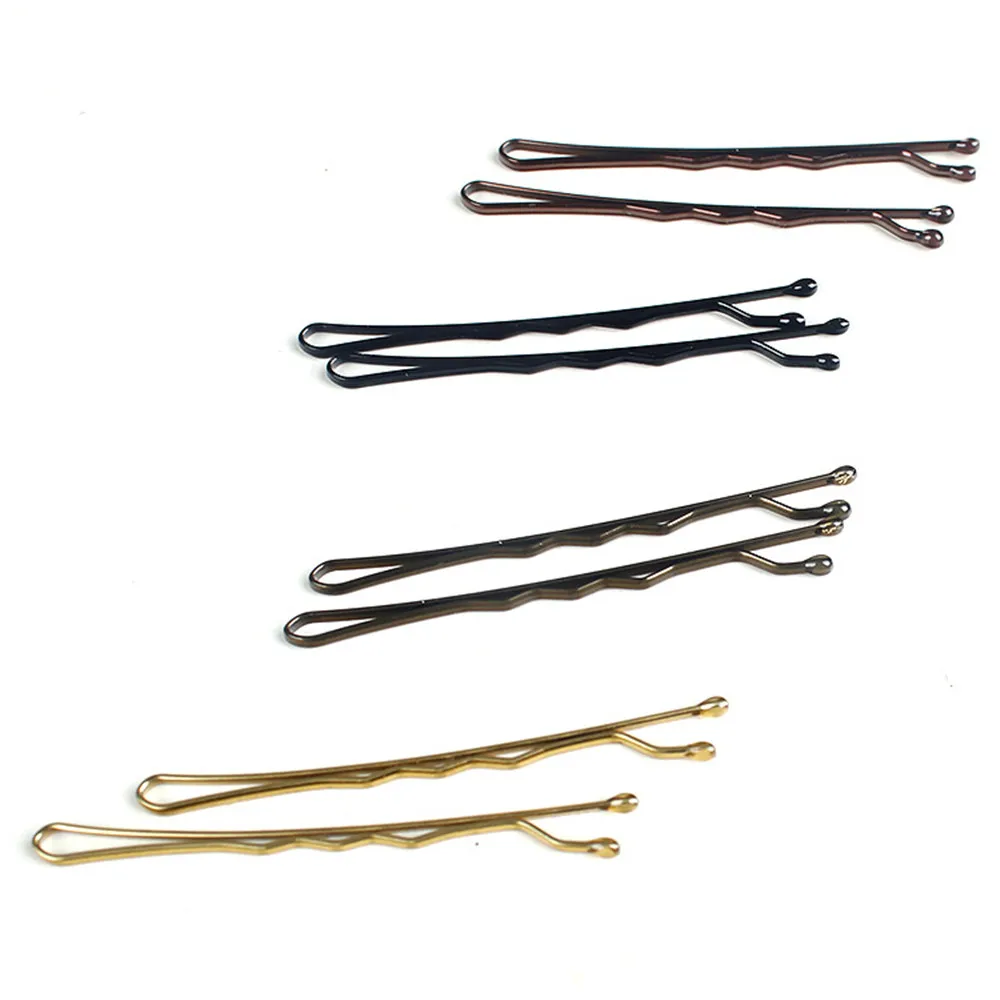 24pcs/lot Women Gold Black Drip Invisible Hair Grips Curly Wavy Bobby Pins For Daily Use Wedding Party Hair Maker