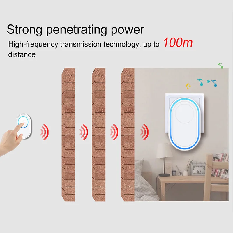 Tuya wi fi campainha bem vindo chime som música casa inteligente sem fio campainha sistema de alarme segurança estroboscópica ue eua uk plug