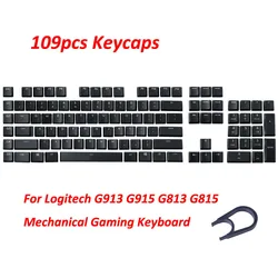 W celu uzyskania przełącznik dotykowy 109 sztuk nasadki klawiszy US layout dla Logitech G913 G915 G813 G815 mechaniczna klawiatura do gier