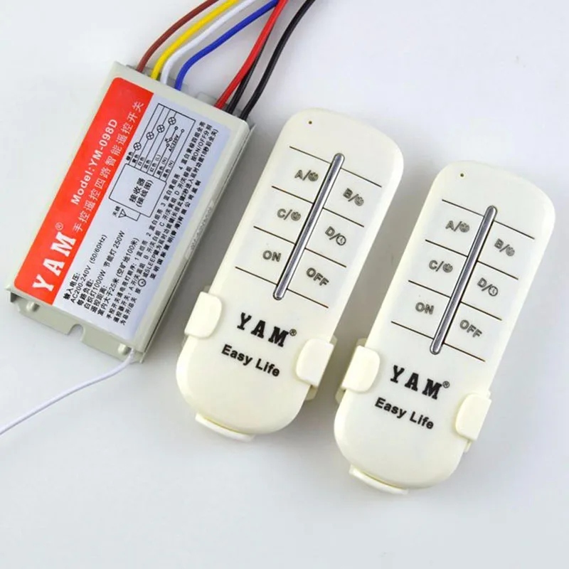 4 Ways 5 Sections Manual Digital Remote Control Switch 110V 220V Intelligent Remote Controller Smart Wireless Wall Switch