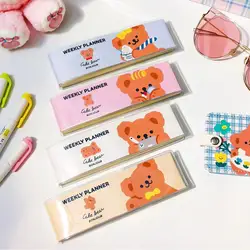 Sharkbang Kawaii Bear Korean Style Weekly Planner Study Memo Notebook Diary Work Notepad Agenda Vocabulary BookSchool Stationery