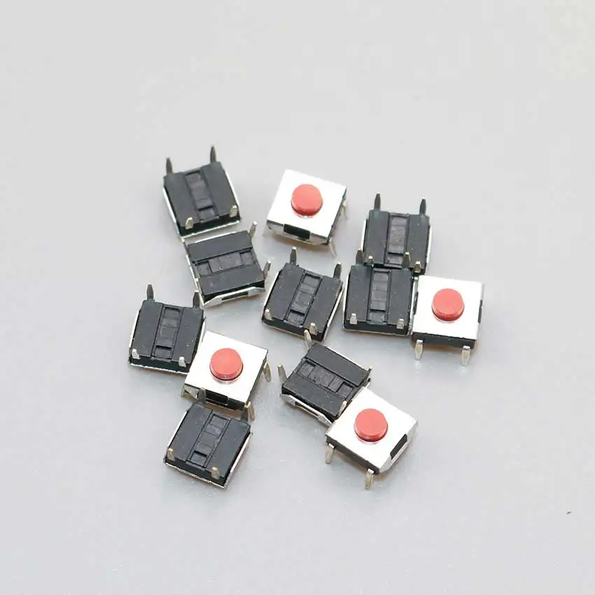 Cltgxdd 10PCS/lot 6*6*3.1 MM Tactile Push Button Switch DIP 6x6x3.1mm Keys Button Touch Micro Switch Red Button 4Pin Waterproof